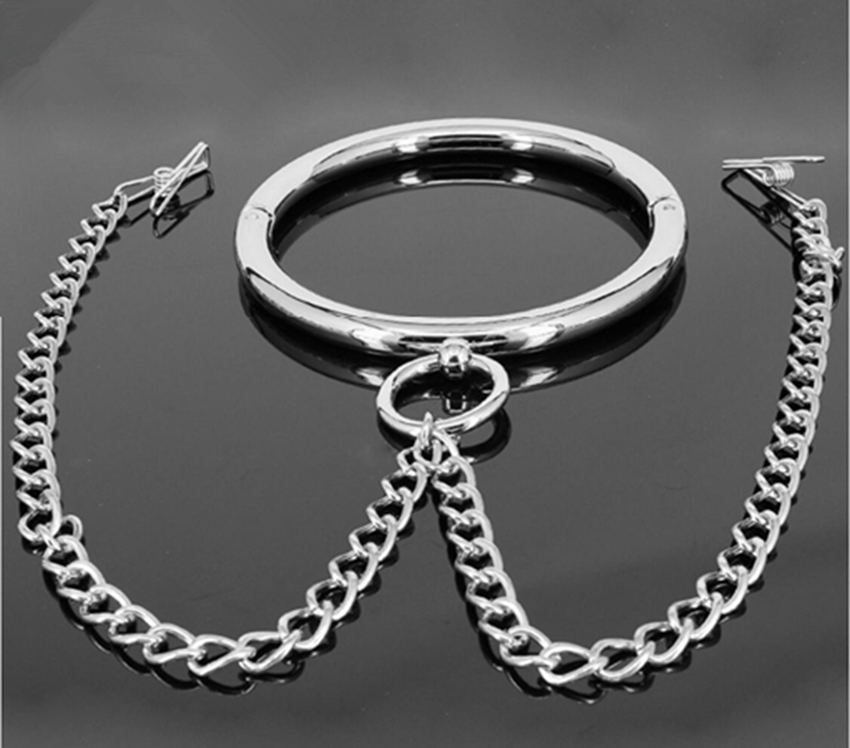 Metal Locking Slave Collars Lockable Neck Ring Roleplay Female Sets Costume