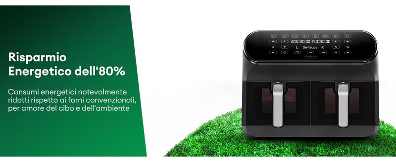 CHEFREE AFW20 Friggitrice Ad Aria A Doppio Cestello, DUAL-VIEW, 8 L, 2400W, 8 Funzioni, Cottura Simultanea, Antiaderente, Preriscaldamento, Menu Italiano Online 13 CHEFREE AFW20 Friggitrice Ad Aria A Doppio Cestello, DUAL-VIEW, 8 L, 2400W, 8 Funzioni, Cottura Simultanea, Antiaderente, Preriscaldamento, Menu Italiano Online -Piccoli Elettrodomestici Negozio AAHKMJXYDAFdJAOAIMEbOAchD3VsGnPiUjyg6RW bZeRtl0Xd QSLwBh1ZtztWcTgJU4UJxYhUzYLJ5M y1Gs3OByilRg4k gFAbG6adPNlUSA==