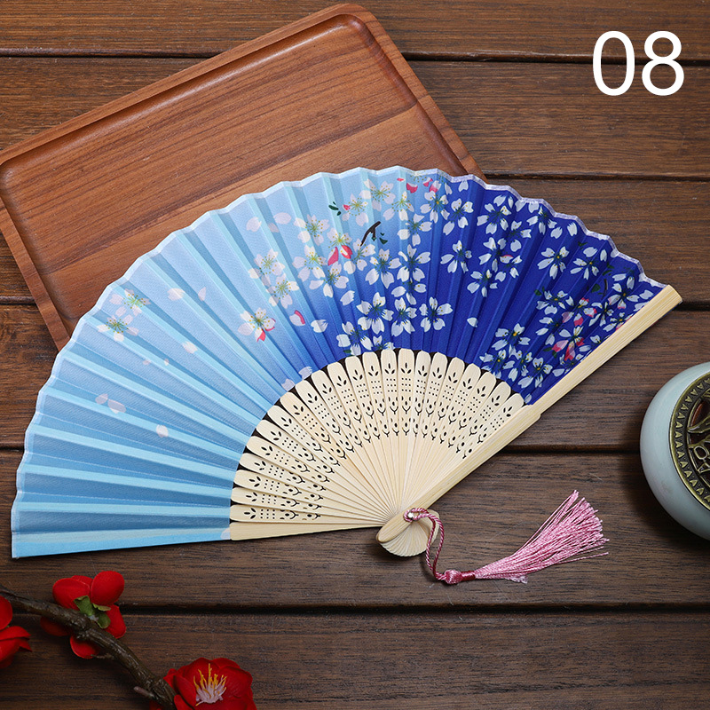 Buy QIMEI-SHOP Folding Fan,Silk Hand Bamboo Fan for Dancing Cosplay Summer  Wedding Party props Home Office DIY wall Decoration Online at  desertcartINDIA