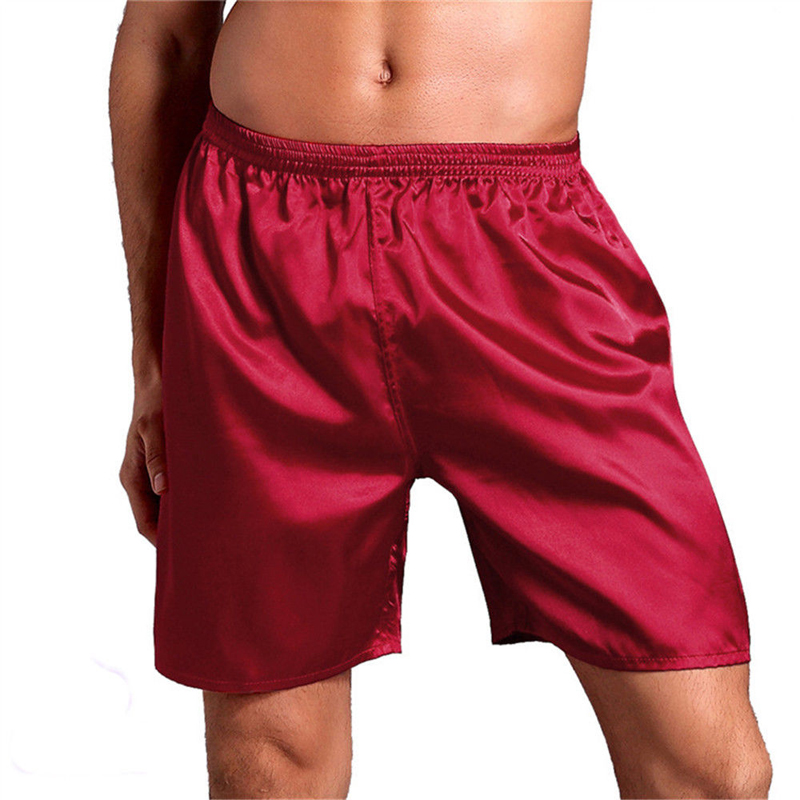 Men Satin Silk Boxer Shorts Home Pyjamas Sleepwear Underwear Pants ...