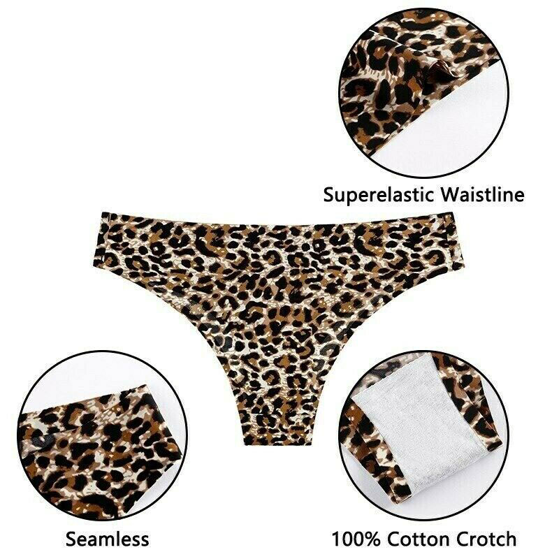 Ice Silk Sexy Animal Print Women Underwear Leopard Thong Low-Rise ...