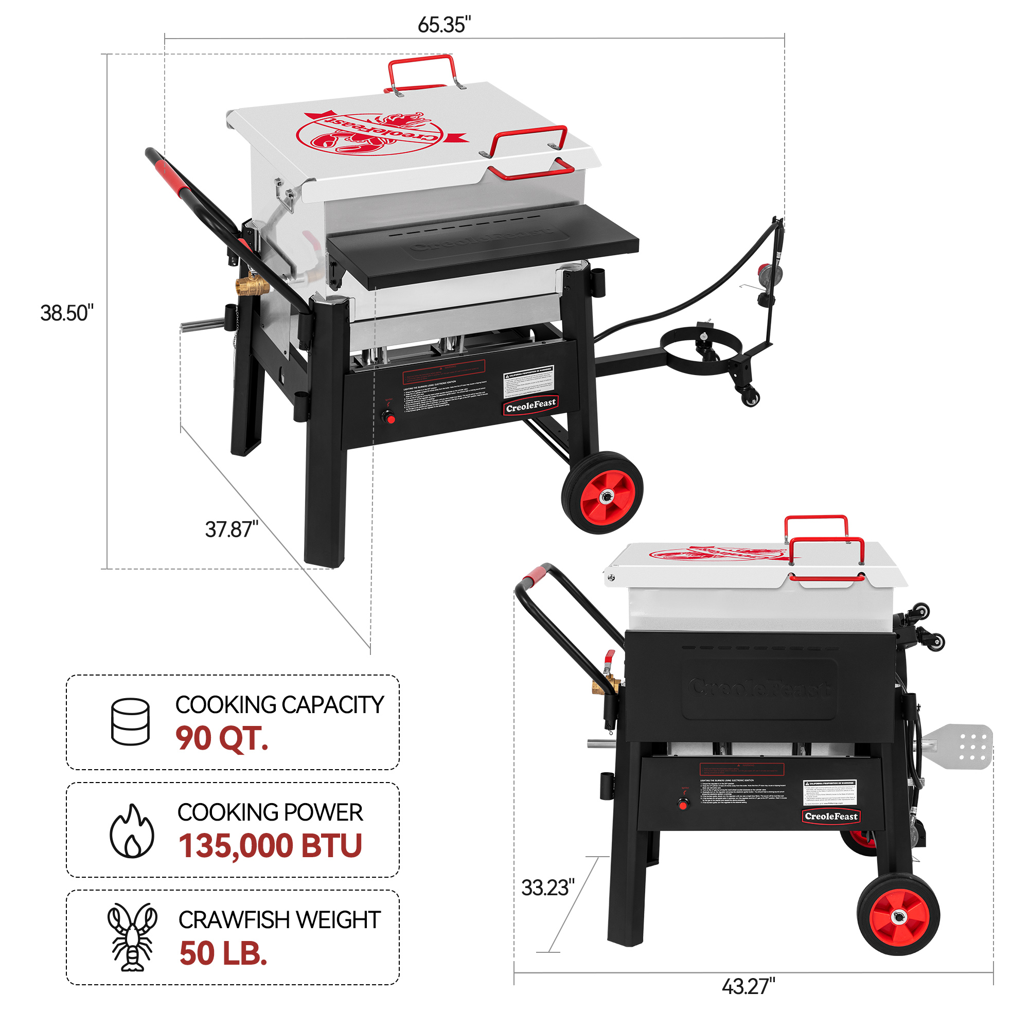 Creole Feast 90 QT Crawfish Boiler Outdoor Stove Propane Gas