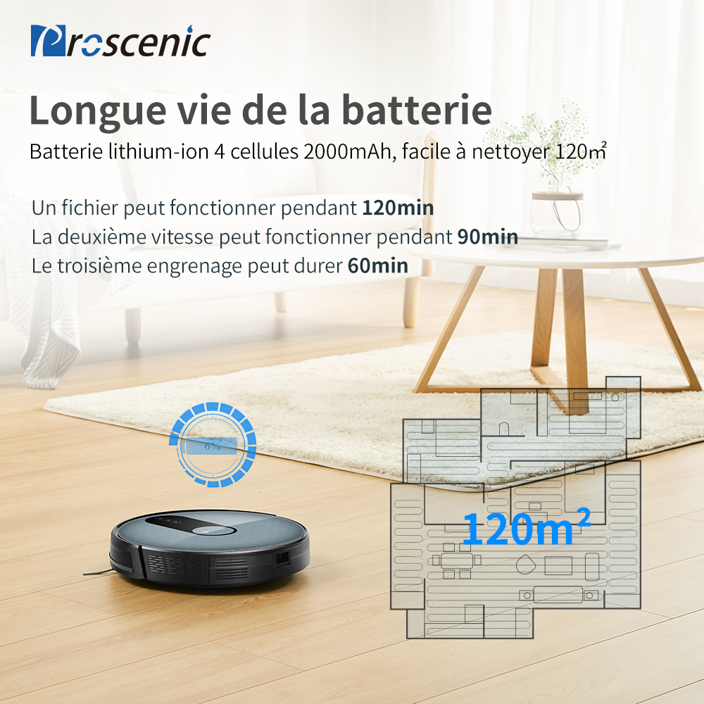Proscenic Aspirateur Robot 820S-Nettoyeur Et Laveur 3 En 1- Connecté ... -Électromaison Innovante 5da3dbdc98024