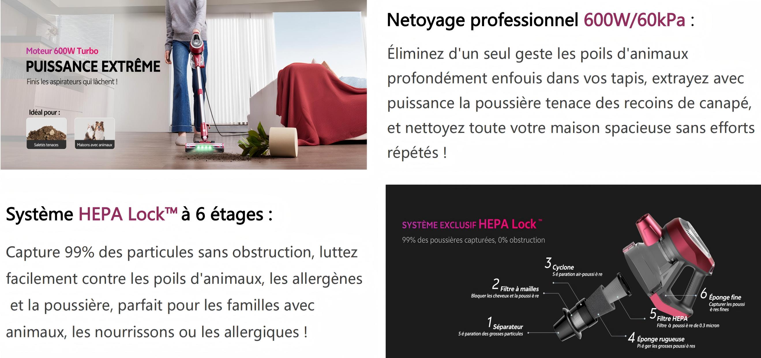 VACTechPro 60KPa/680W/7M Vacuum Cleaner, Broom Vacuum With Dust Collector 800ML, Broom Vacuum With Double Handle Design, Electric Broom And Broom Vacuum For Hard Floors, Orange