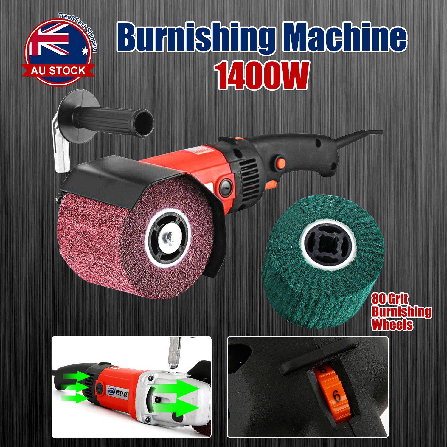 1400W Electric Burnishing Polishing Machine Sander Polisher w/ Grinding