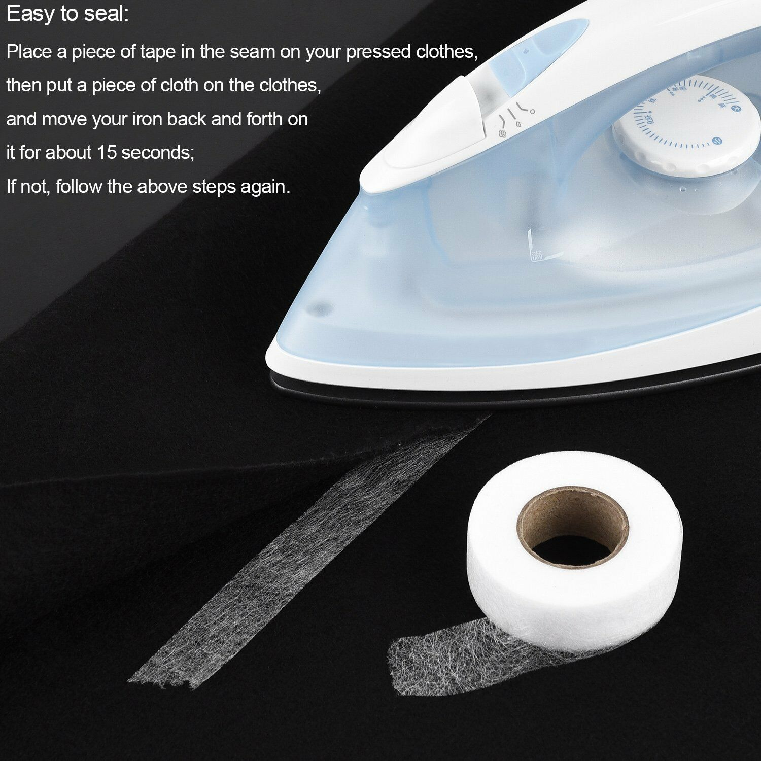 64M Fabric Fusing Tape Adhesive Hem Tape Ironon Tape Hemming Tape 15mm