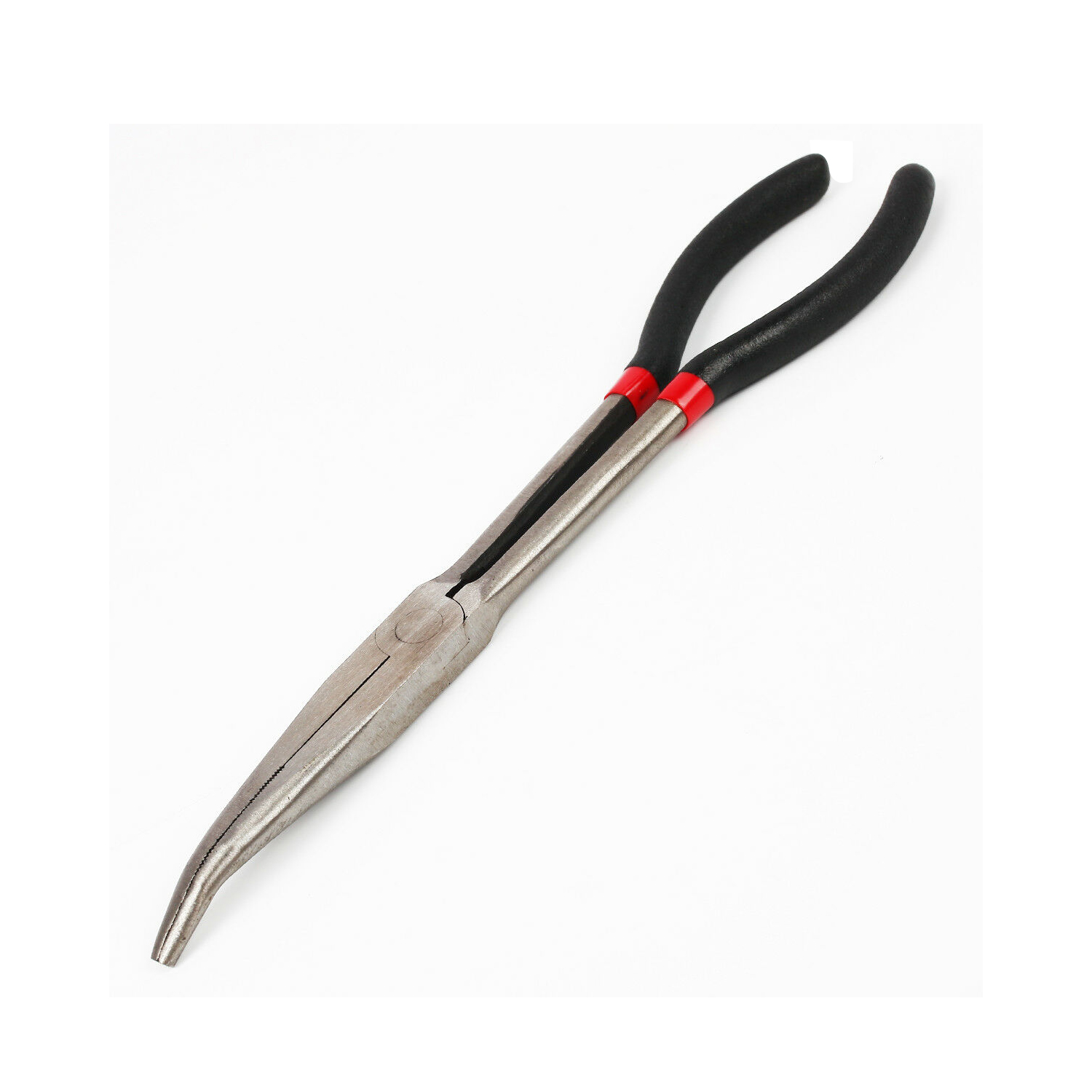 5 Pcs 11'' Long Reach Nose Pliers Set Straight Bent Tip Mechanics Hose