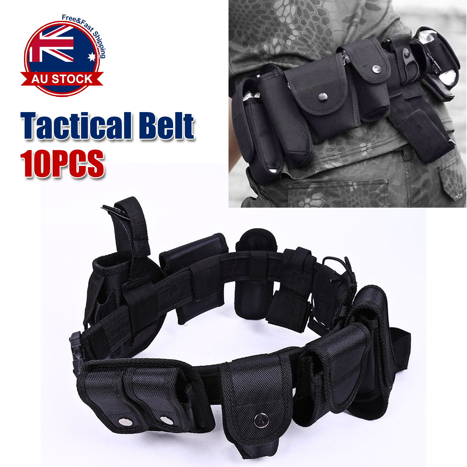 Police Security Tactical Belt Combat Gear Utility Nylon Belt Heavy Duty