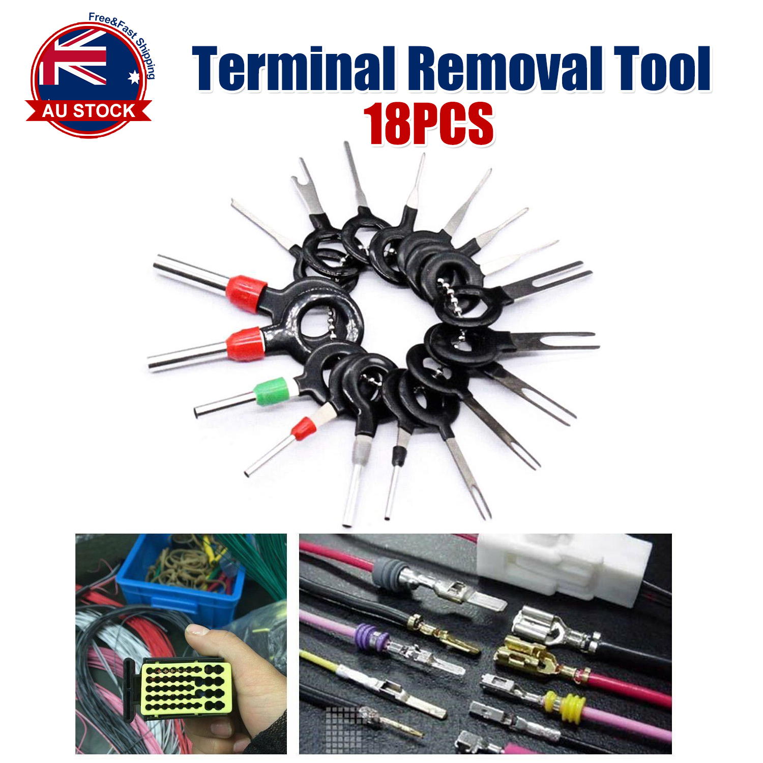 18x Connector Pin Extractor Terminal Removal Tool Car Electrical Wiring Crimp