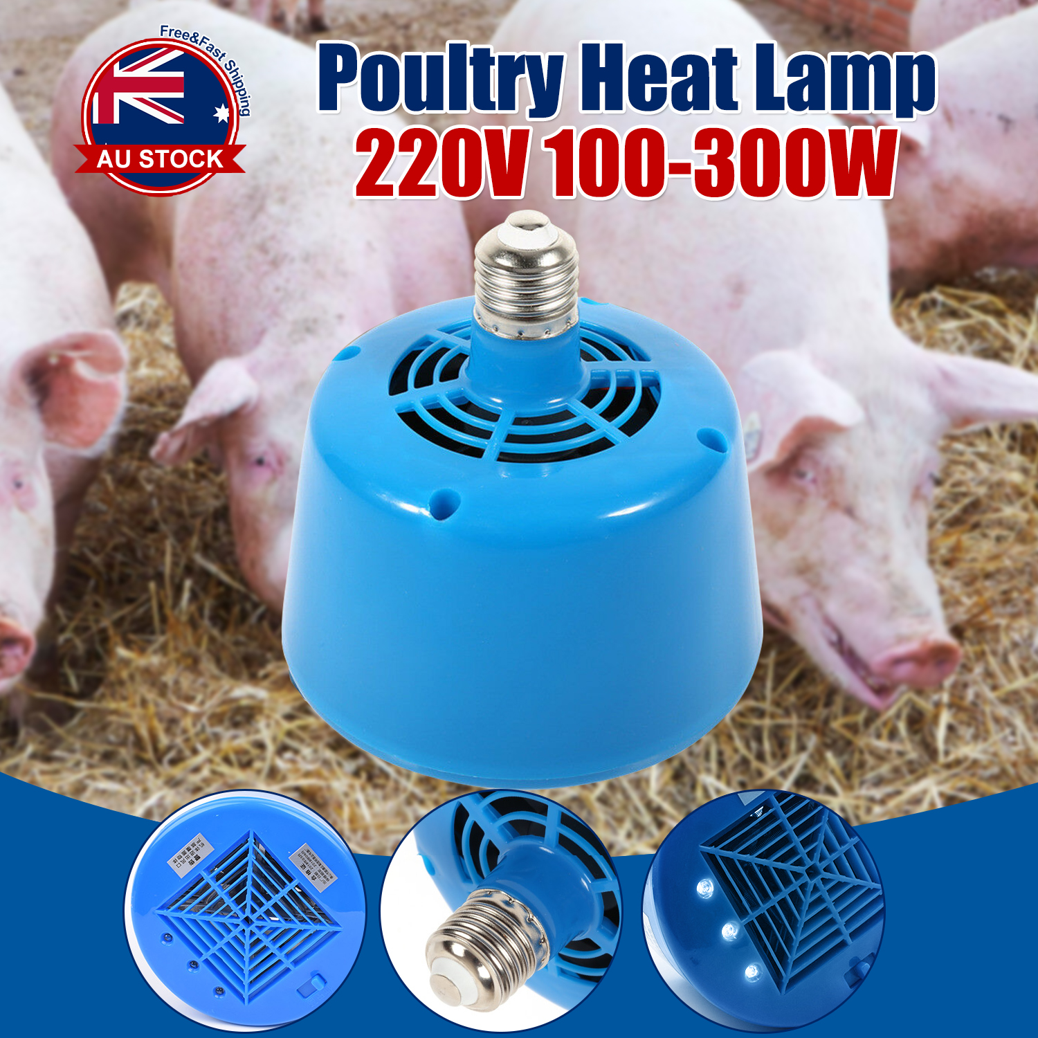 Poultry Heat Lamp Bulb Warming Light For Brooder Piglets Chicken Pet