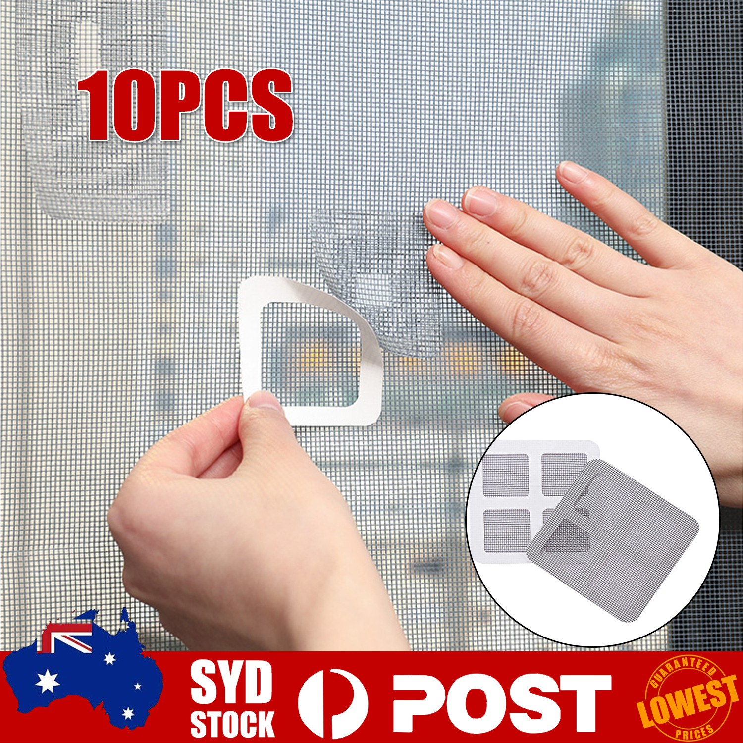 10 x Anti-fly Anti-mosquito Door Window Hole Screen Repair Tape Patch