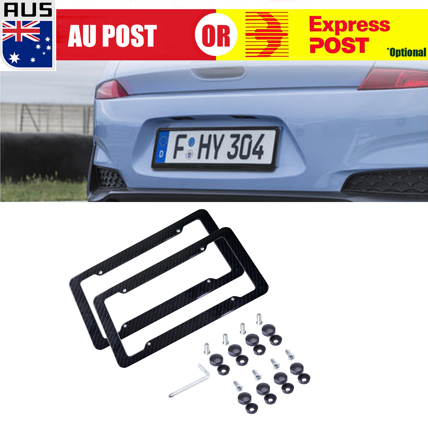 Blue 2 x Number Plate Holders Frames Licence Plate Surrounds for Any Car
