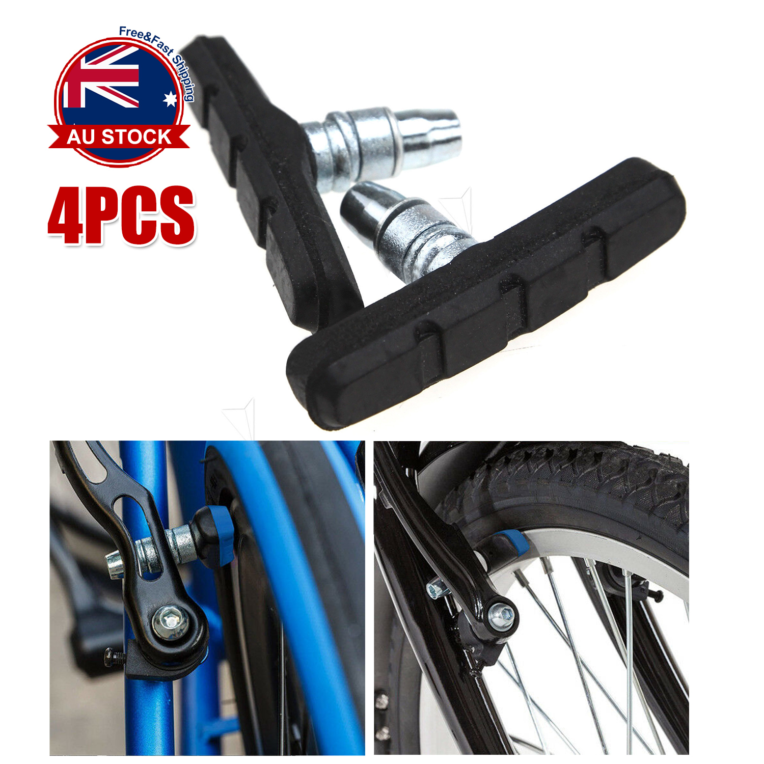 2pcs STANDARD Bicycle V-BRAKE PADS for hybrid//Comfort//Mountain Bikes*-*