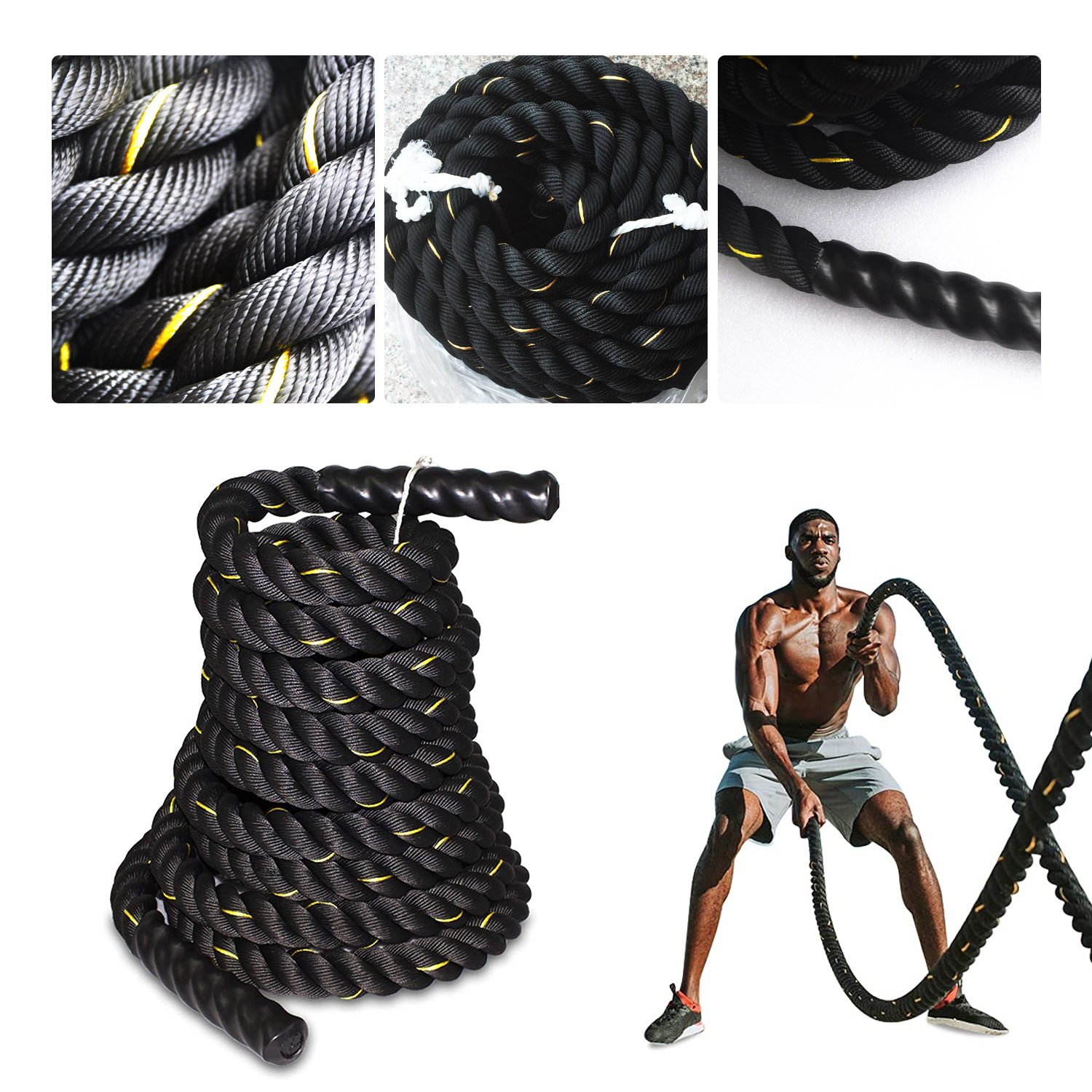 9M 15M Heavy Home Gym Battle Rope Battling Strength Training Exercise