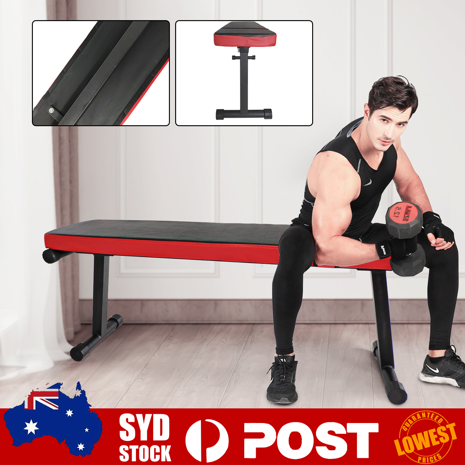 jaxpety folding weight bench with rack adjustable lifting strength gym workout