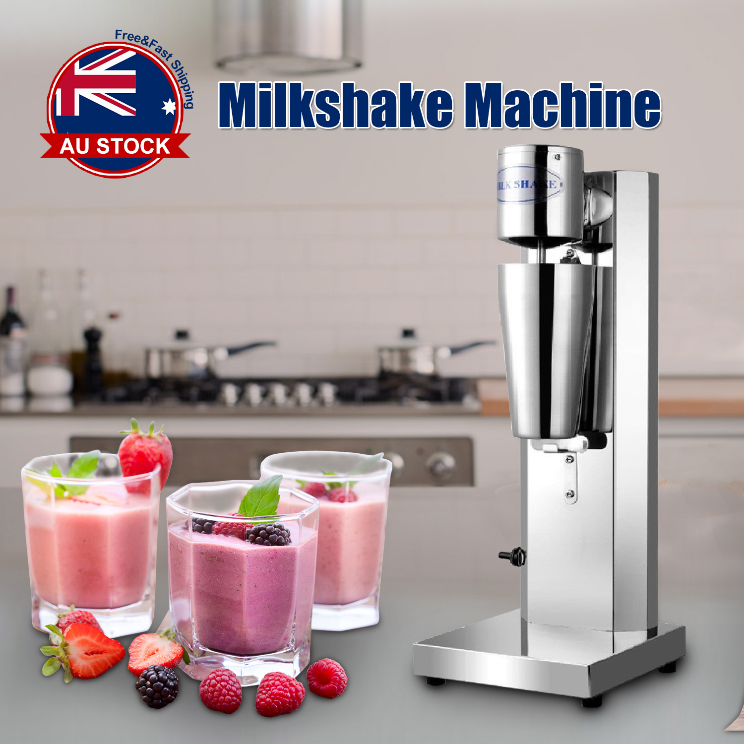 Milkshake Maker Drink Machine Cup Stainless Steel Shake Frother Home