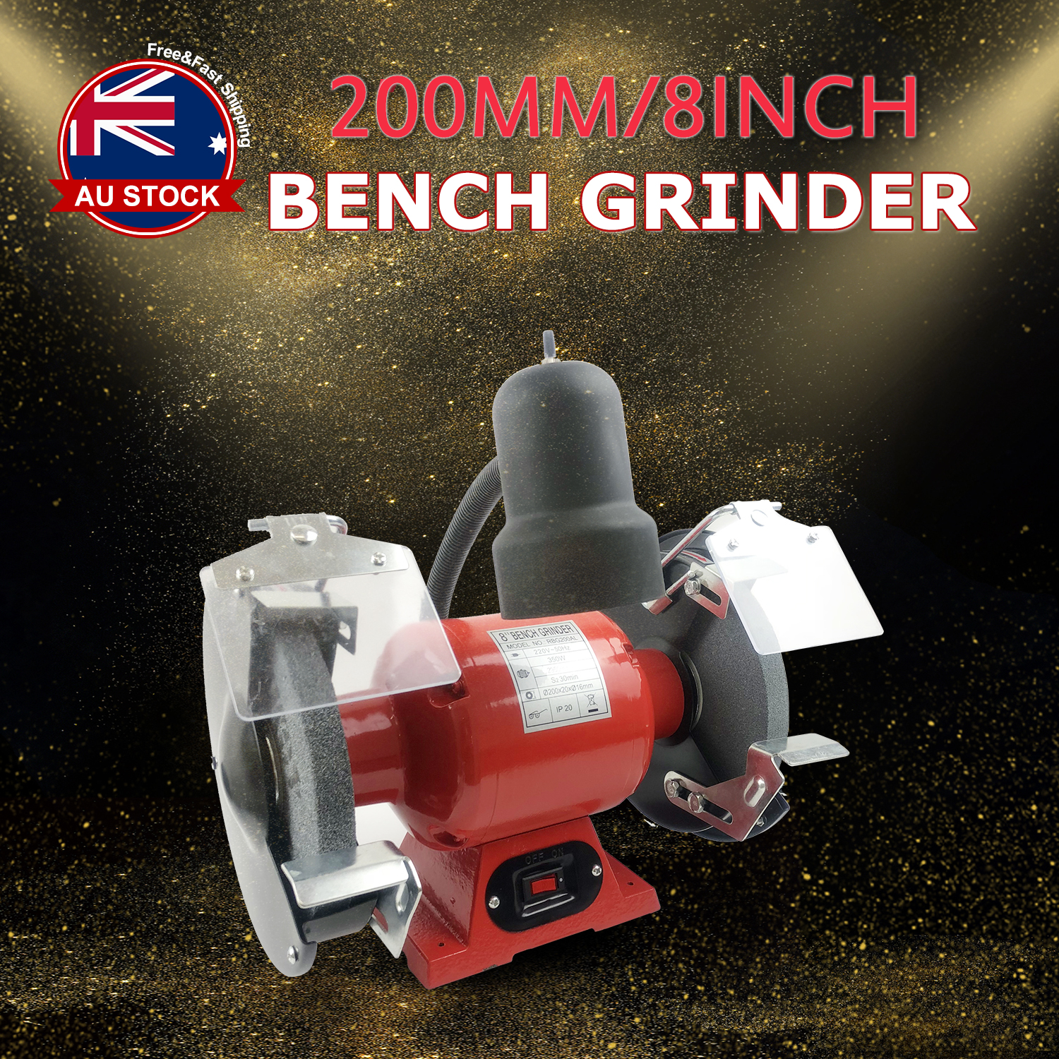 8 Bench Grinder 350w 200mm Knife Sharpener Power Tool Industrial