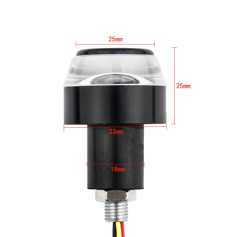 12V Motorcycle Handbars Grip Universal Bar End LED Turn Signal Light