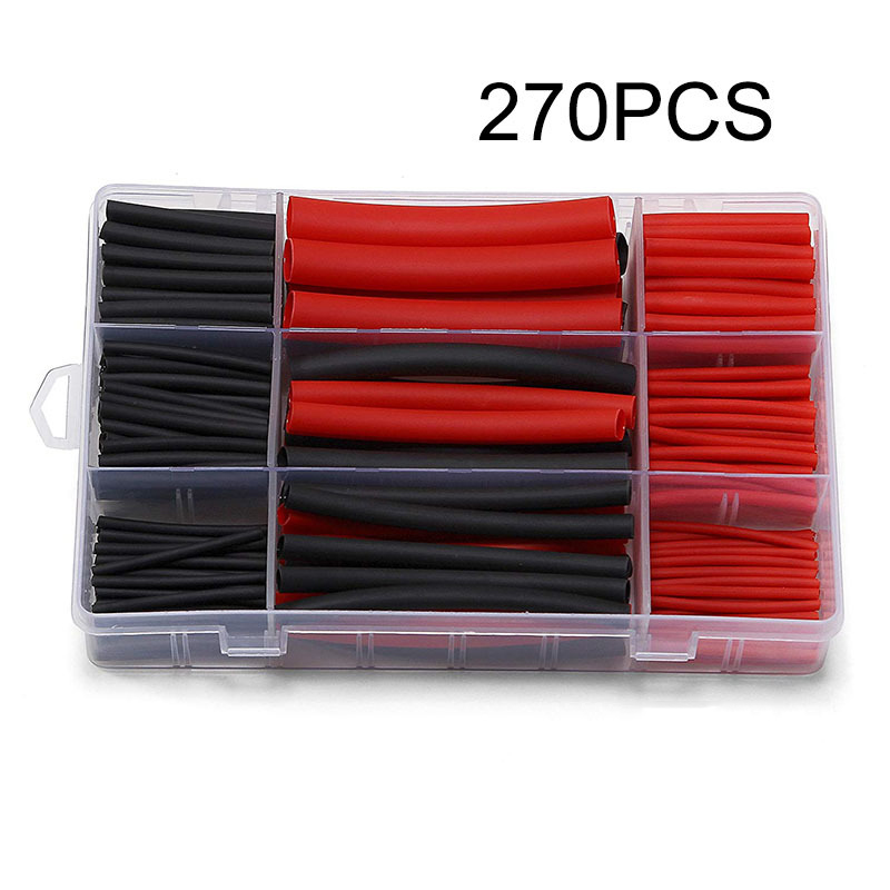 270pcs Waterproof 3:1 Dual Wall Heat Shrink Sleeve Tubing Assortment Kit