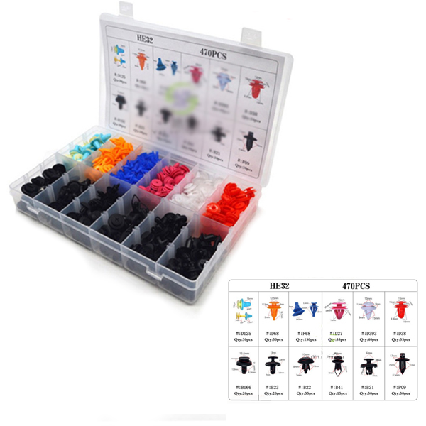 Set of 470PCS Car Push Retainer Pin Rivet Trim Clip Panel Moulding Assortments
