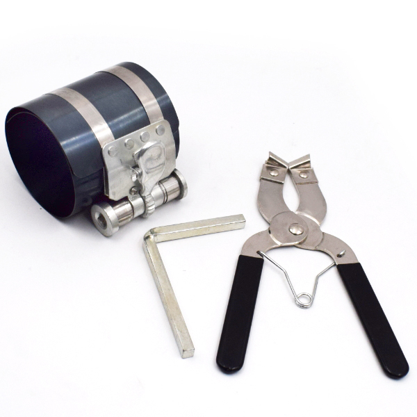 Carbon Steel Piston Ring Compressor Installer Ratchet Plier Remover Engine Tool