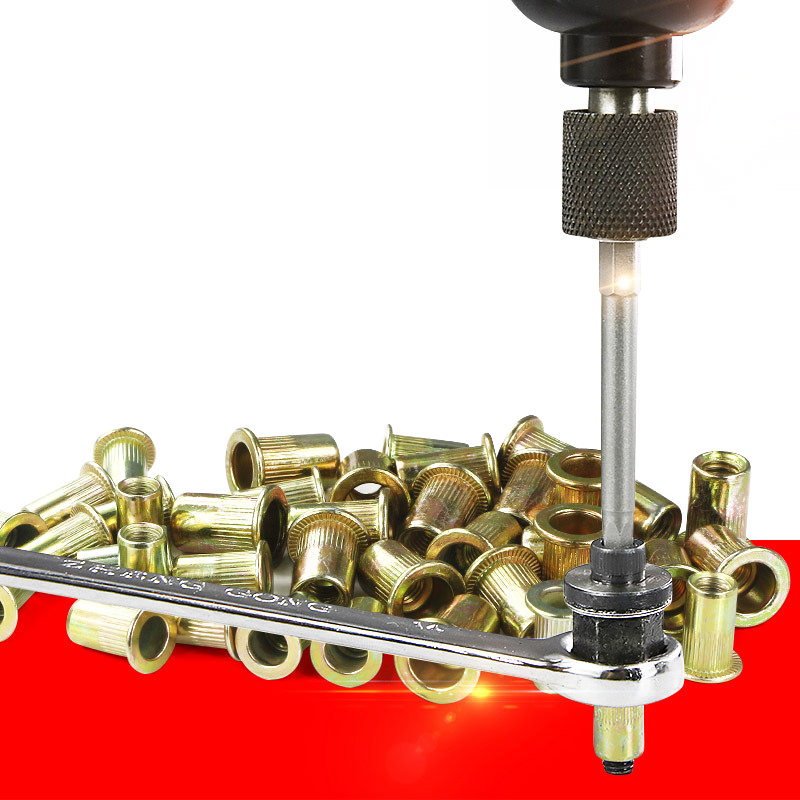 109X Electric Rivet Gun M3 Nuts Tool Kit Hand Riveter Rivnut Manual