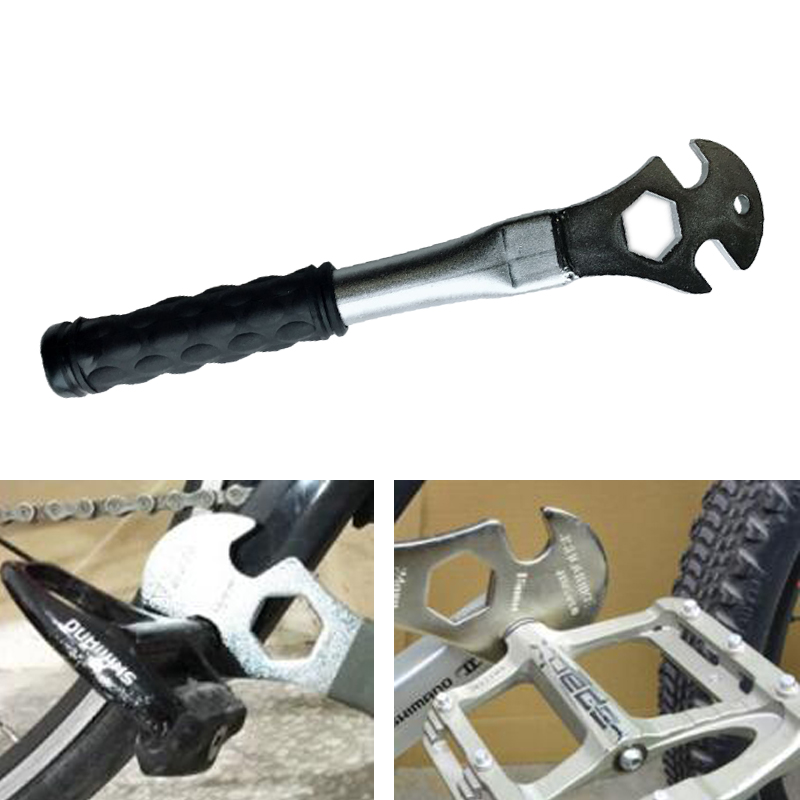Bicycle Foot Pedals Spanner Wrench Repair Tools Alloy Steel Long Handle 350mm uy