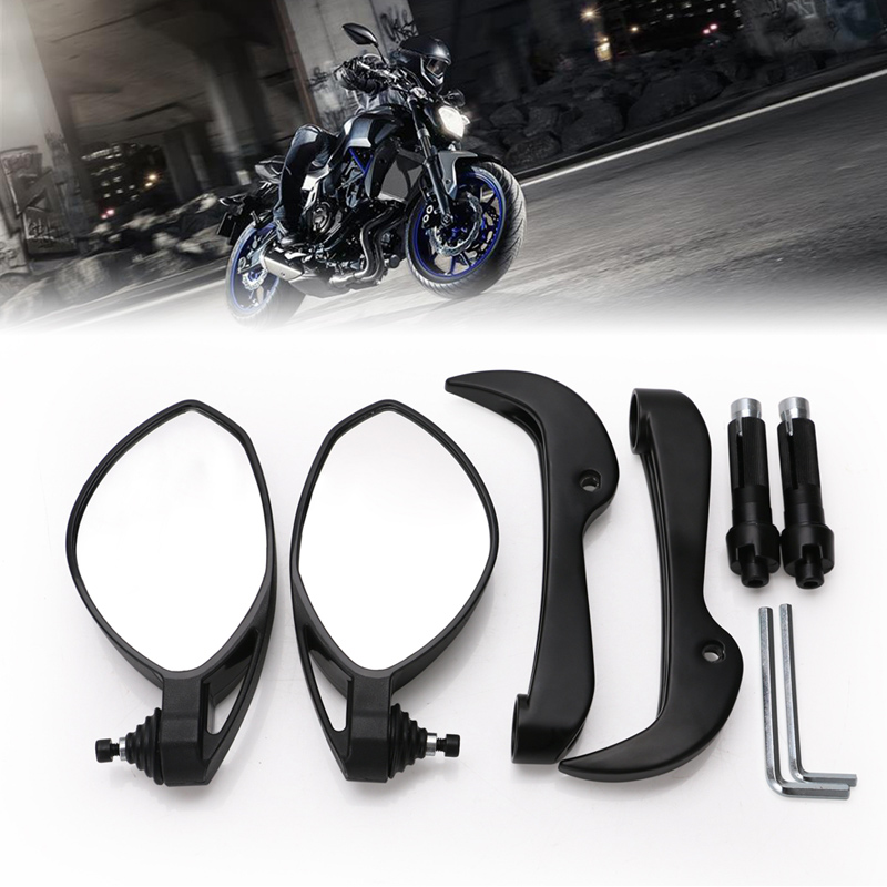 Silver 1 Pair 7//8 inch Round Handlebar Bar End Rear View Mirrors Motorcycle Motorbike Sidemirror Rearview Mirrors