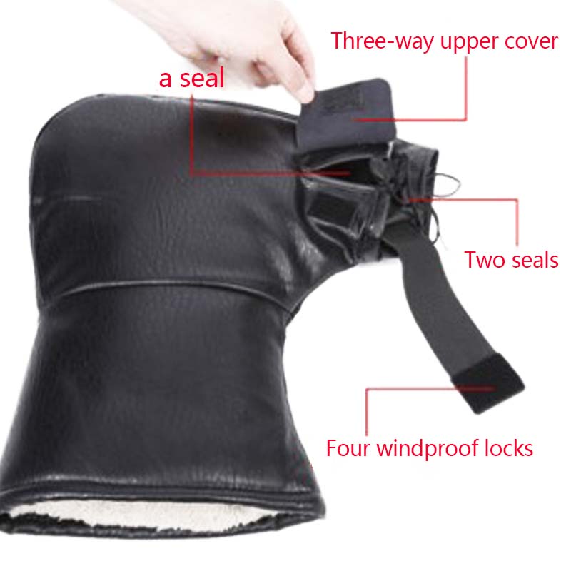 Motorcycle Handlebar Windproof Thick Warm Handlebar Muffs Thermal Cover Gloves Motorcycle Handle Bar Mitts Hand Warmer Gloves For Motorcycles Scooters And Snowmobiles Handlebar Gloves 