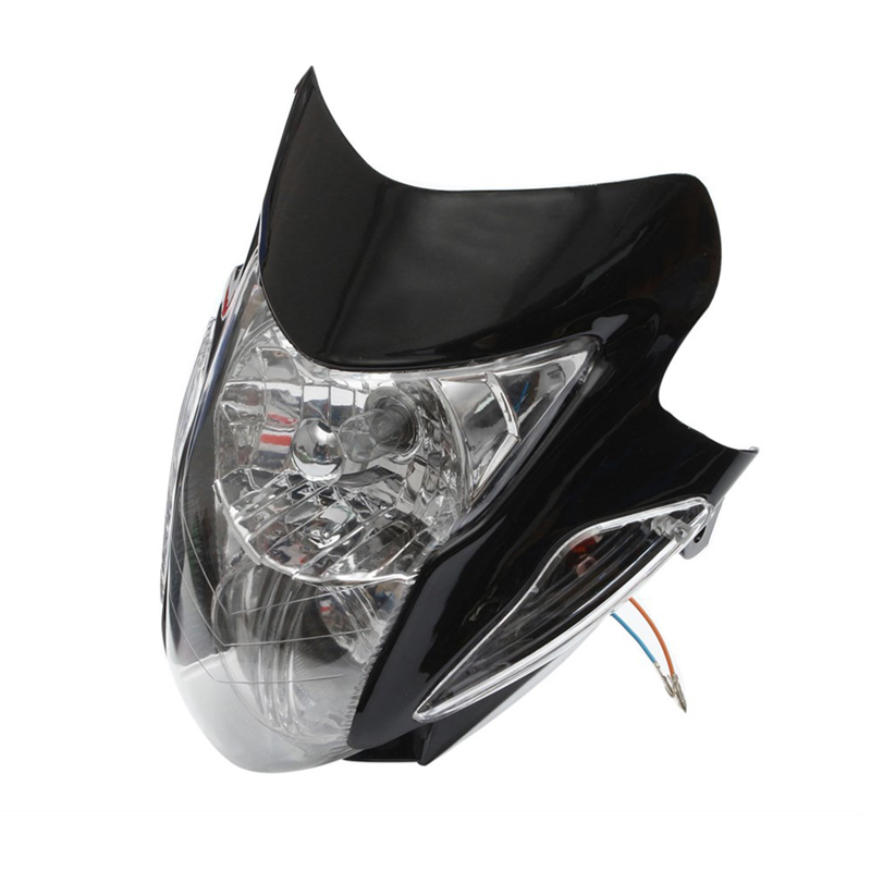 12V 35W Motorcycle Front Headlamp With Side Turn Signal Yellow Bulb