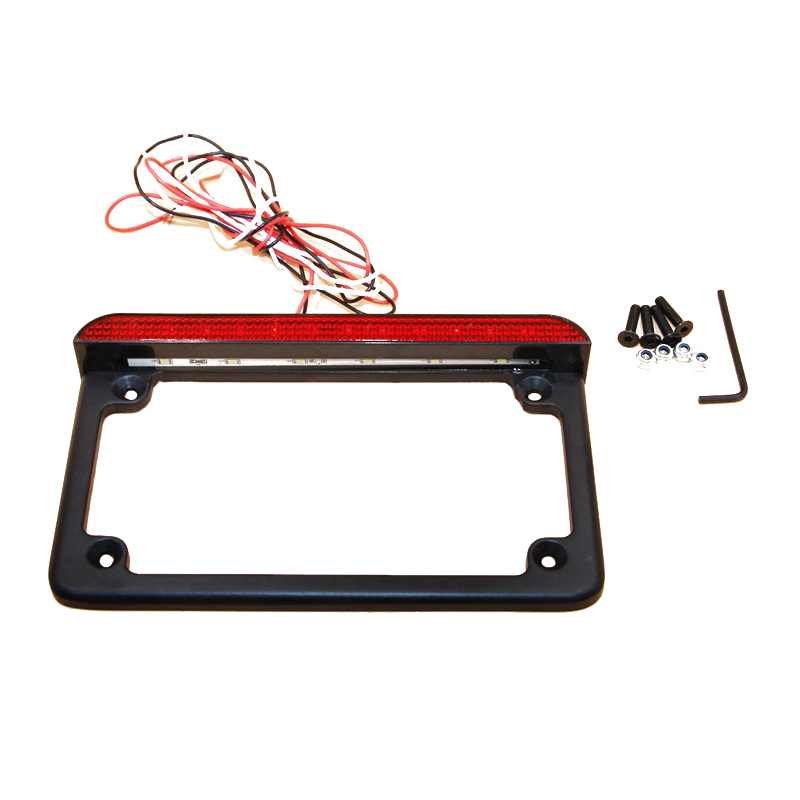 12V Frame Side Mount Motorcycle LED Tail Light Brake Running License Plate