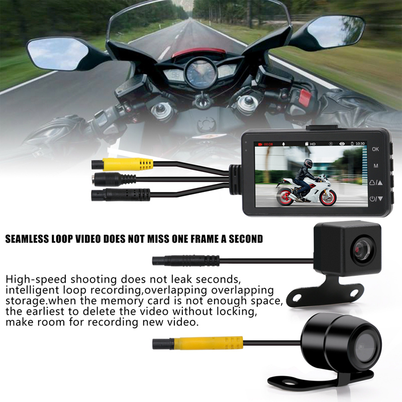 Motorcycle Bike DVR Front+Rear View Camera Dash Video Recorder GSensor