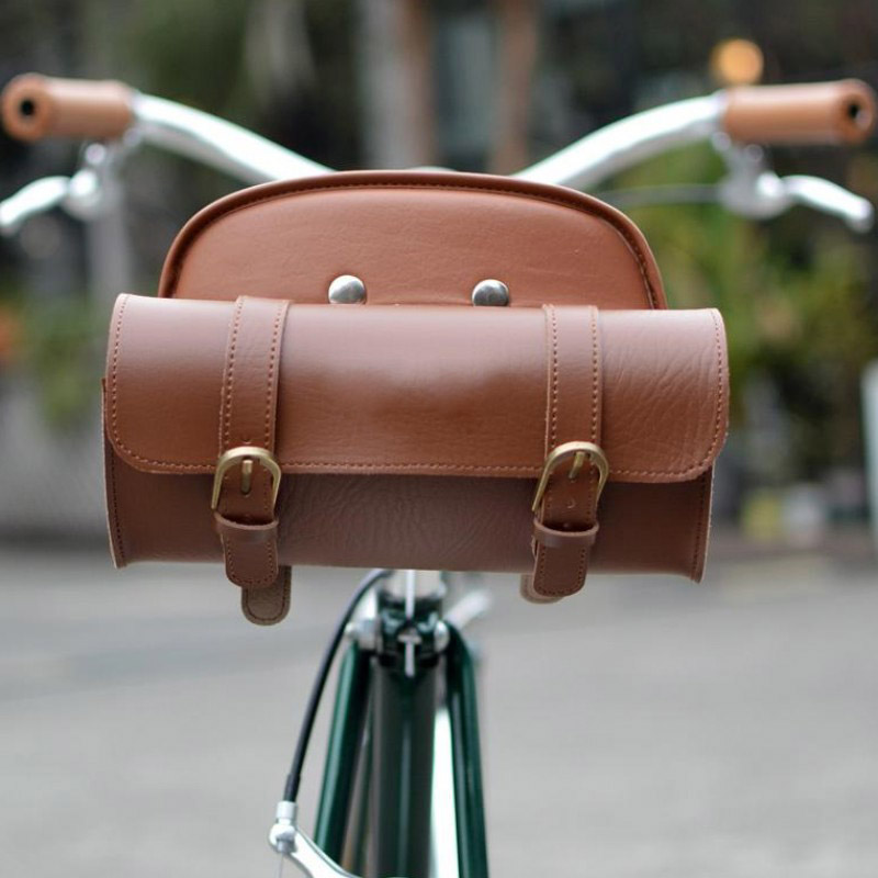 Leather Bicycle Accessories Saddle Bag 