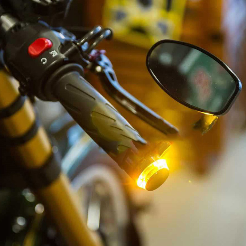 Motorcycle Rearveiw Mirror Round 4/" Under Handlebar Lower Invert Grip Clip Black
