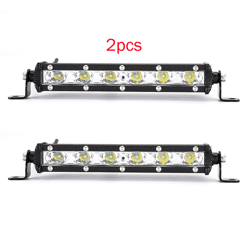 2PCS 8/" Thin Single Row CREE LED Spot Work Light Bar Off-Road 6000K Xenon White