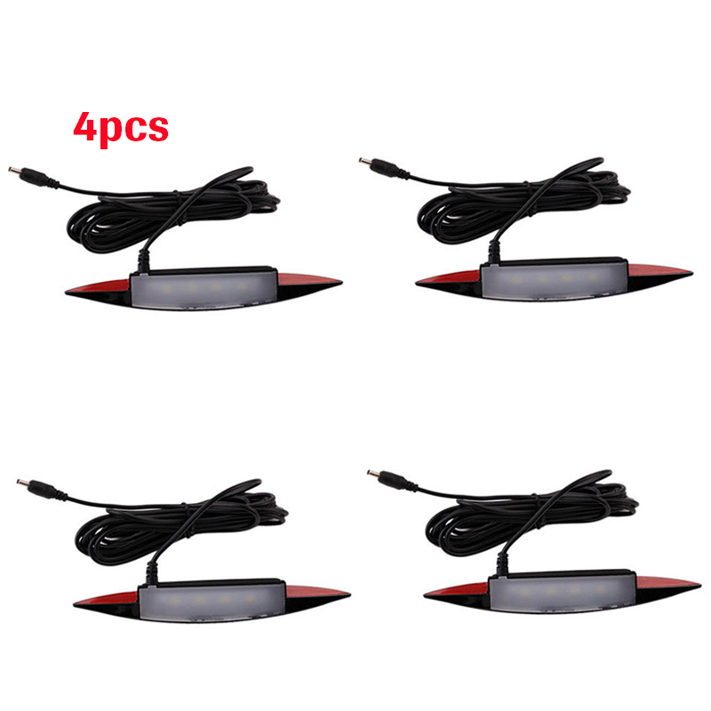 Kind Car Fender Flares Wheel Eyebrow Protector Red Lamp LED Ambient Light 4PCS