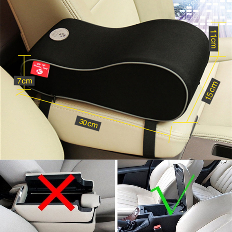 Black Car Armrest Center Console Pad Cushion Support Box Top Mat Liner For Audi