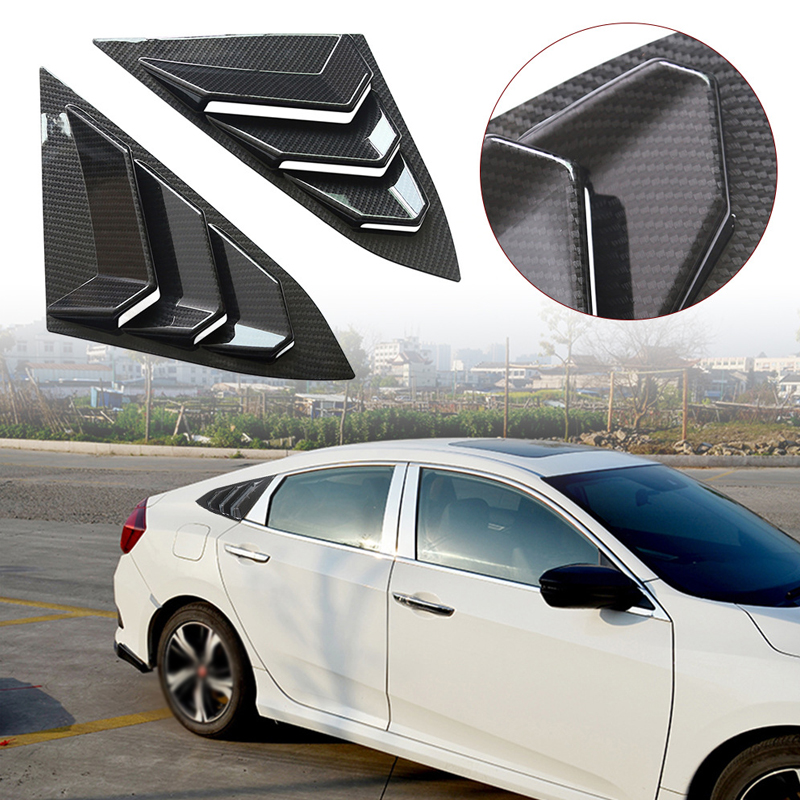 For 2016-18 Honda Civic Carbon Fiber Vent Quarter Side Window Louver Cover Tape