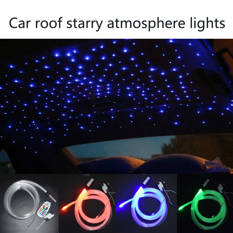 12v Diy Audio Fiber Optic Star Light Car Decorate Headliner Roof Ceiling Lamp - Car Ceiling Led Lamp