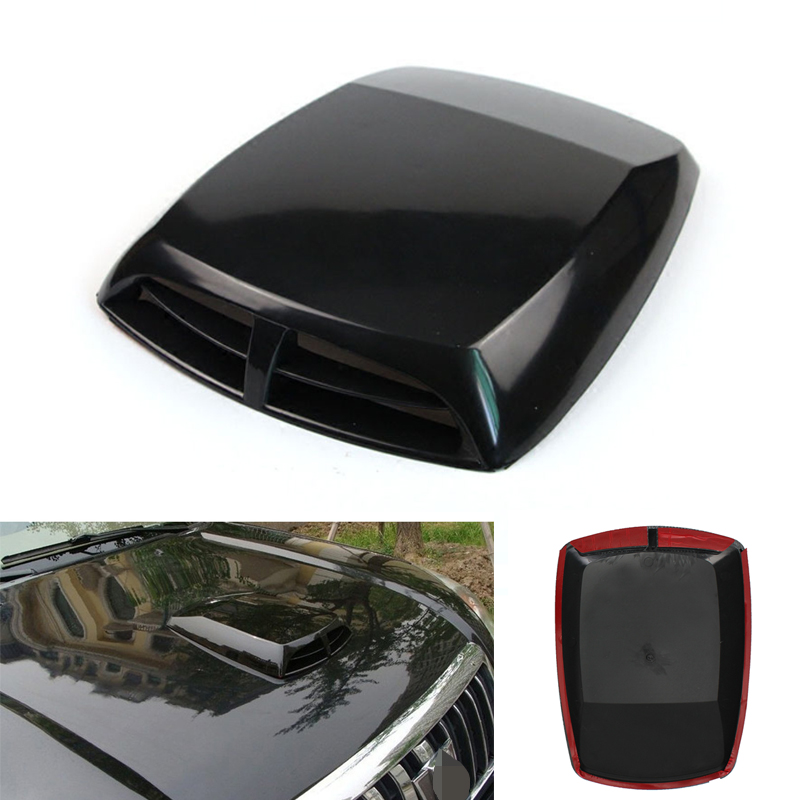 Black Bonnet Vent Cover,Universal Car Decorative Air Flow Intake Scoop Bonnet Vent Sticker Cover Hood Air Outlet Frame Cover
