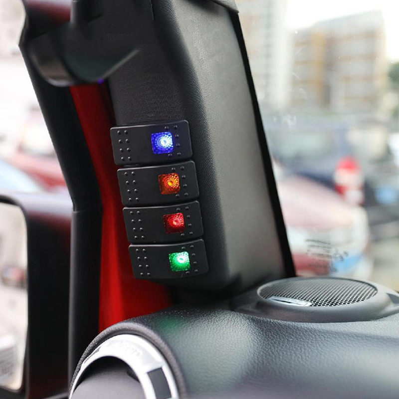 Black Left Side APillar Rocker Switch Pod Panel Fit For Jeep Wrangler