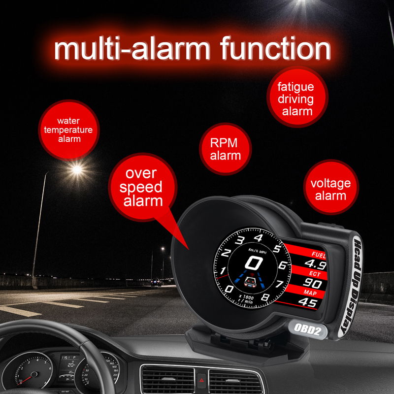 Car OBD2 Multifunction Gauge HeadUp Digital Display Boost Data Scan