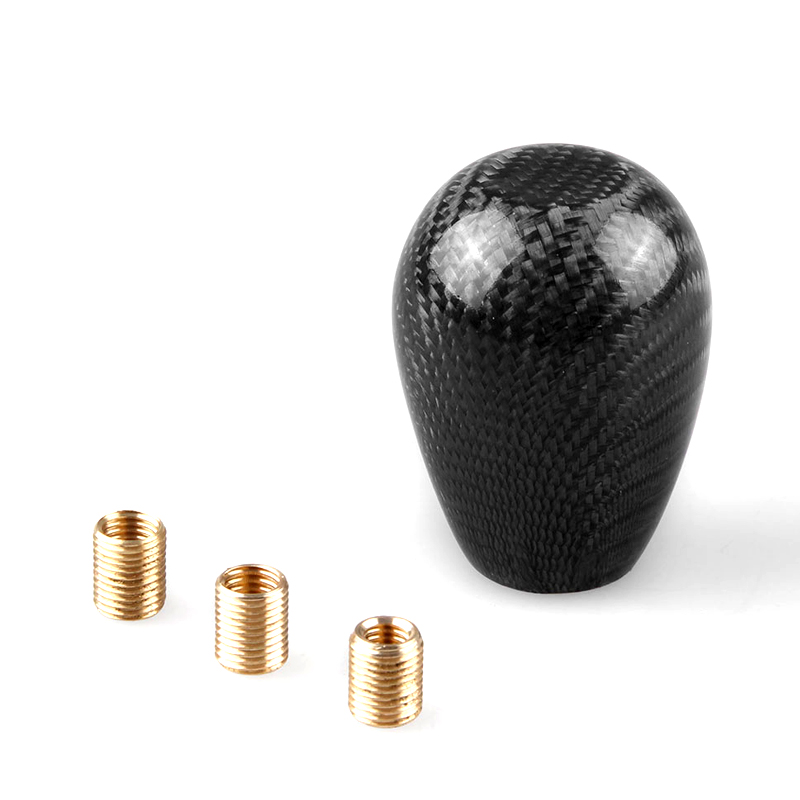 1Set Carbon Fiber Round Ball Shape Universal Car Gear Shift Knob Shifter Lever
