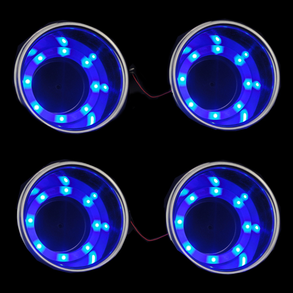 4PCS 8LED Blue Plastic Cup Drink Holder Marine Boat Car Truck Camper Practical