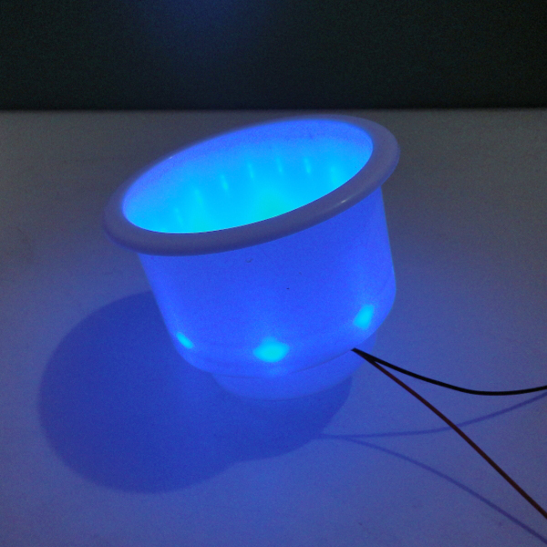 4PCS Plastic Cup Drink Holder With 8 LED Blue Light Fit Marine Boat Car Greatful