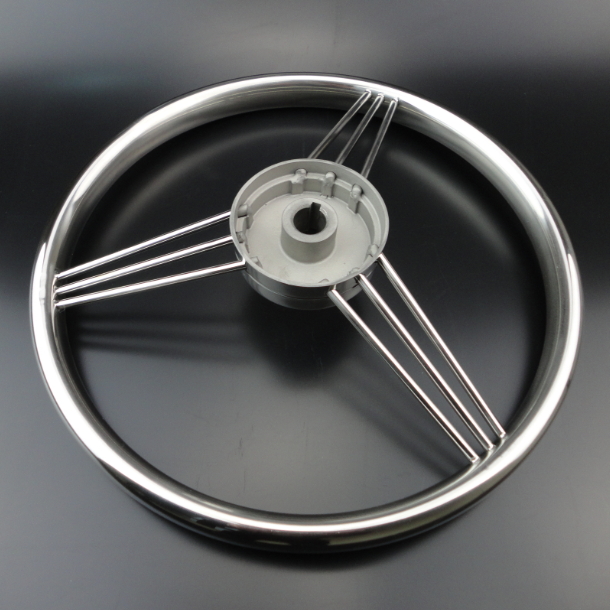 13.5" 9 Spoke Polished Stainless Steel Marine Boat ...