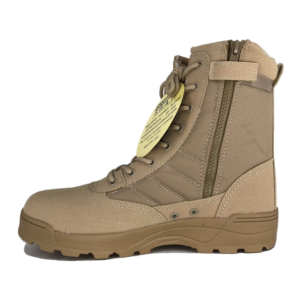 military desert boots with zipper