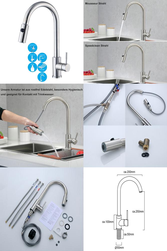 Joho Kuchenarmatur Spultischarmatur Niederdruck Wasserhahn Ebay
