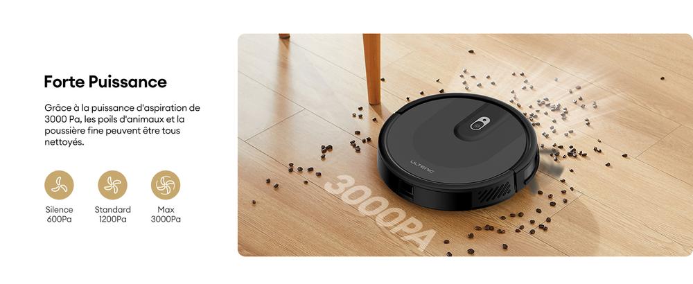 Aspirateur Robot Auto-vidange 3000Pa - Contrôle Par App Et Alexa, Sans Fil, Neuf
