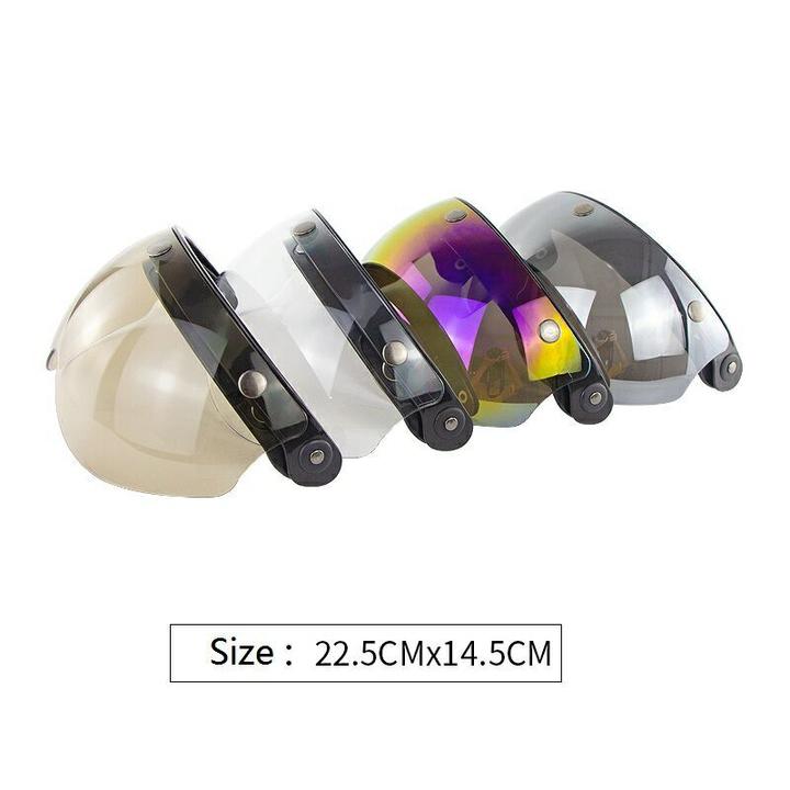 Motorcycle Half Helmet 3-Snap Flip Up Visor Face Wind Shield Goggles | eBay